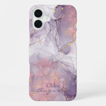 Aquarell Lila Rosa Alkohol Tinte Gold Glitzer C