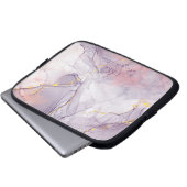 Aquarell Lila Rosa Alkohol Tinte Gold Glitzer C Laptopschutzhülle (Vorne Knopf)