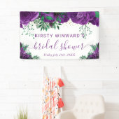 Aquarell Lila Rose Brautparty Willkommen Banner (Insitu)