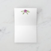 Aquarell Lila Rose Grüne Danke Karte (Innenseite)