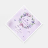 Aquarell lila Schmetterling Babydusche Serviette (Ecke)