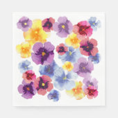 Aquarell-Lila-Stiefmütterchen-Muster Boho-Brautjun Serviette (Vorderseite)