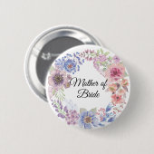 Aquarell-Lila- und -Blaue-Mutter-der-Braut-Nadel Button (Vorne & Hinten)