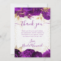 Aquarell Lila und Gold Blume Quinceanera