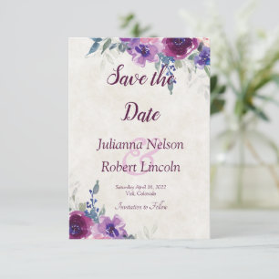 Aquarell lila und mauve floral zur Speicherung des Einladung