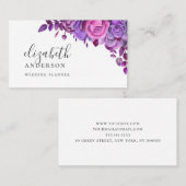 Aquarell lila und rosa blühend beruflich visitenkarte (Vorne/Hinten)