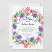 Aquarell Lila und Rosa Blume Brautparty Einladung (Vorderseite)