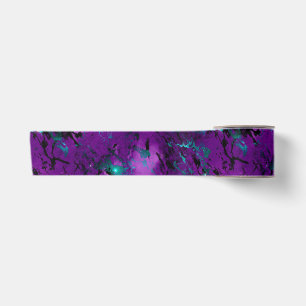 Aquarell-Lila- und Türkis-Marmor-Galaxie Satinband