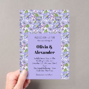Aquarell Lila Veilchen & Floralmuster Acryleinladungen