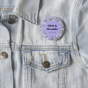 Aquarell Lila Veilchen & Floralmuster  Button