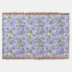 Aquarell Lila Veilchen & Floralmuster Decke