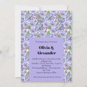 Aquarell Lila Veilchen & Floralmuster Einladung