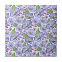 Aquarell Lila Veilchen & Floralmuster