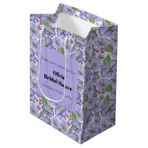 Aquarell Lila Veilchen & Floralmuster Mittlere Geschenktüte