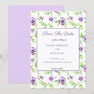 Aquarell Lila Veilchen Terminankündigung Einladung