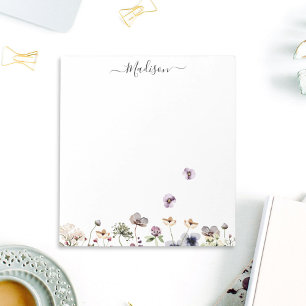 Aquarell Lila Wildblumen  Notizblock
