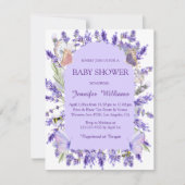 Aquarell lila Wisteria Blütendusche Einladung (Vorderseite)