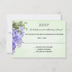 Aquarell Lila Wisteria RSVP Karte