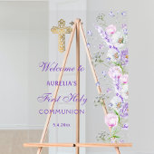Aquarell Lilac Blume Erste Kommune Willkommen Acrylschild