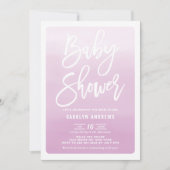 Aquarell Lilac Ombre Calligraphy Baby Shower Einladung (Vorderseite)