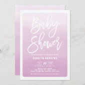 Aquarell Lilac Ombre Calligraphy Baby Shower Einladung (Vorne/Hinten)