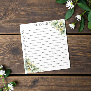 Aquarell-Lilie-To-Do-Liste Modern Boho Chic Notizblock