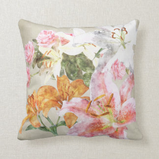 Aquarell-Lilien-Kissen Kissen