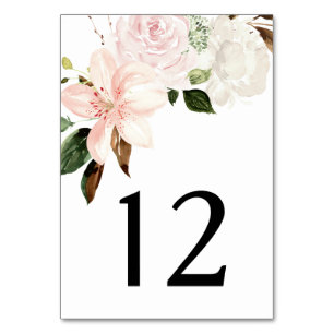 Aquarell-Lilien, Magnolien, Rosen Pfingstrosen Tischnummer