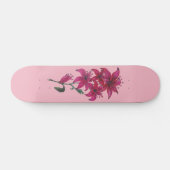Aquarell Lilien Rosa Skateboard (Horizontal)