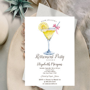 Aquarell-Limonaden-Cocktail-Polka-Punkte-Ruhestand Einladung