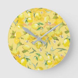 Aquarell-Limonelle IV Runde Wanduhr