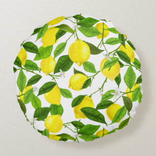 Aquarell-Limonelle Rundes Kissen