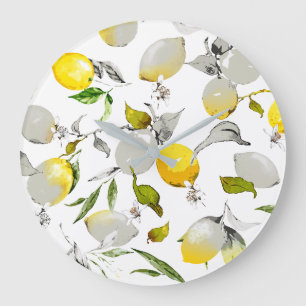 Aquarell-Limonen 20 Große Wanduhr