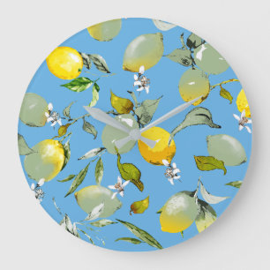 Aquarell-Limonen 26 Große Wanduhr