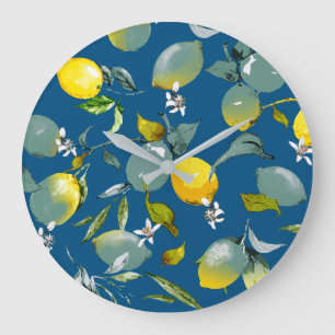 Aquarell-Limonen 28 Große Wanduhr