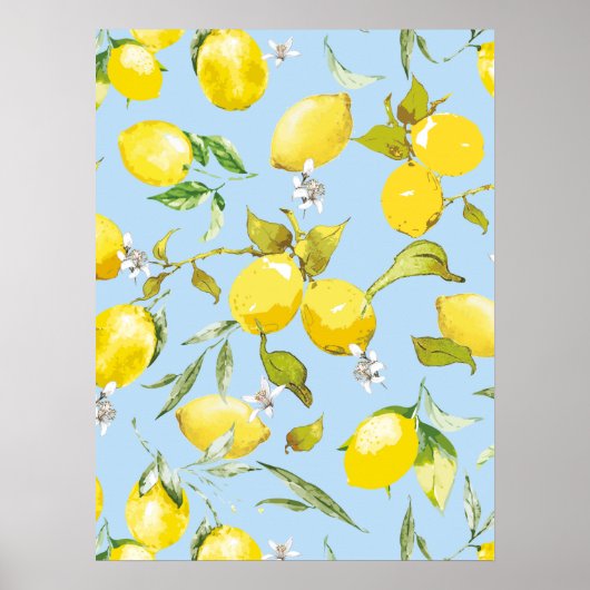 Aquarell-Limonen 4 Poster (Vorne)
