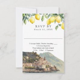 Aquarell-Limonen Amalfi-Küste Italien Hochzeit RSVP Karte