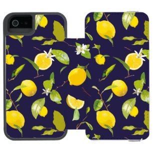 Aquarell-Limonen & Blätter 10 Incipio Watson™ iPhone 5 Geldbörsen Hülle