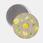 Aquarell-Limonen & Blätter 11 Magnet (Vorderseite/Rückseite)