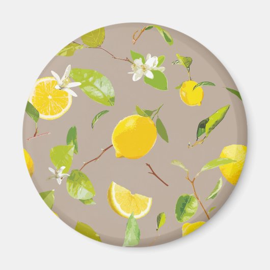 Aquarell-Limonen & Blätter 11 Magnet (Vorne)
