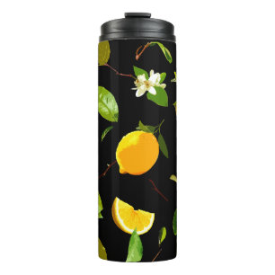 Aquarell-Limonen & Blätter 15 Thermosbecher