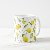 Aquarell-Limonen & Blätter 2 Kaffeetasse (VorderseiteRechts)