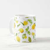 Aquarell-Limonen & Blätter 2 Kaffeetasse (Vorderseite Links)