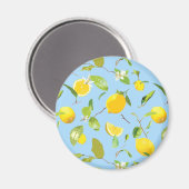 Aquarell-Limonen & Blätter 3 Magnet (Vorderseite/Rückseite)