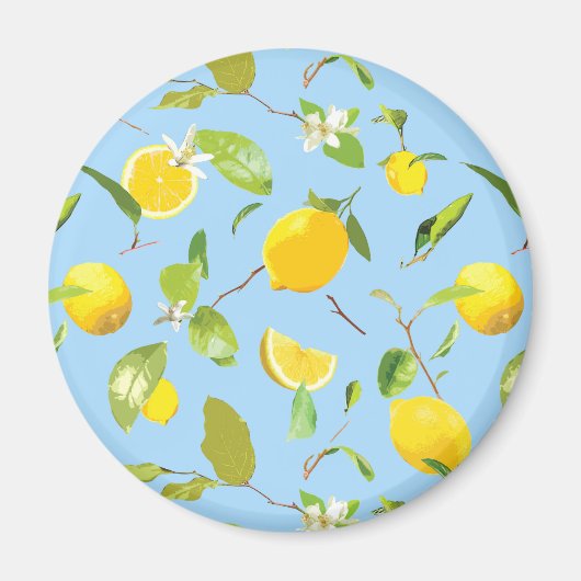 Aquarell-Limonen & Blätter 3 Magnet (Vorne)