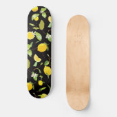 Aquarell-Limonen & Blätter Skateboard (Vorderseite)