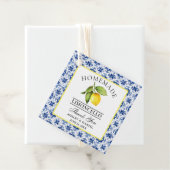Aquarell-Limonen-blaue Fliesen-Limoncello-Dankesch Geschenkanhänger (Beispiel)