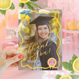 Aquarell-Limonen-Frisch-Diplomiert-Foto-Klasse 26 Dankeskarte