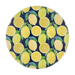 Aquarell-Limonen: Frische Musterillustration Schneidebrett