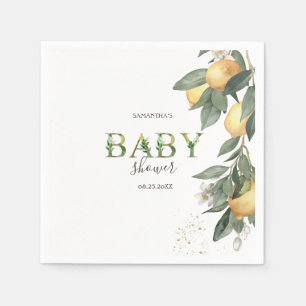 Aquarell-Limonen Grüne Babyparty Serviette